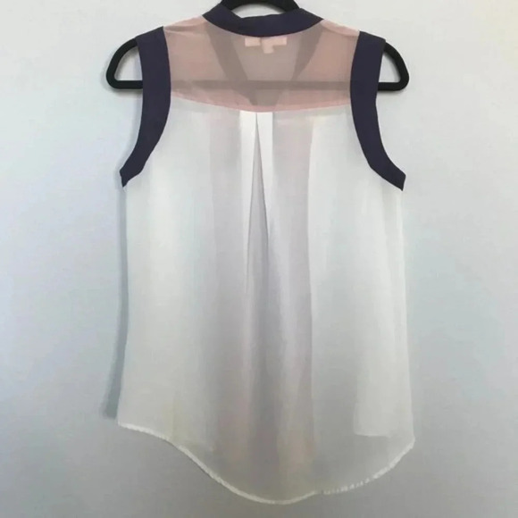 YA Los Angeles Color Block Pink Tie Front Blouse - Picture 2 of 5